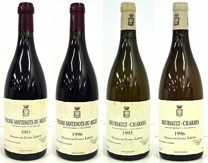 コント ラフォン ヴォルネイ サントノ デュ ミリュー 1993,1996,ムルソー シャルム 1995,1996