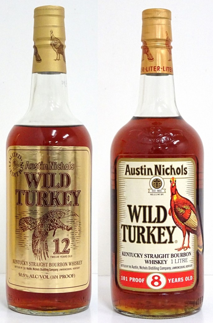 WILD TURKEY ワイルドターキー リミテッド エディション 12年、WILD TURKEY ワイルドターキー 8年 旧ボトル 1000ml