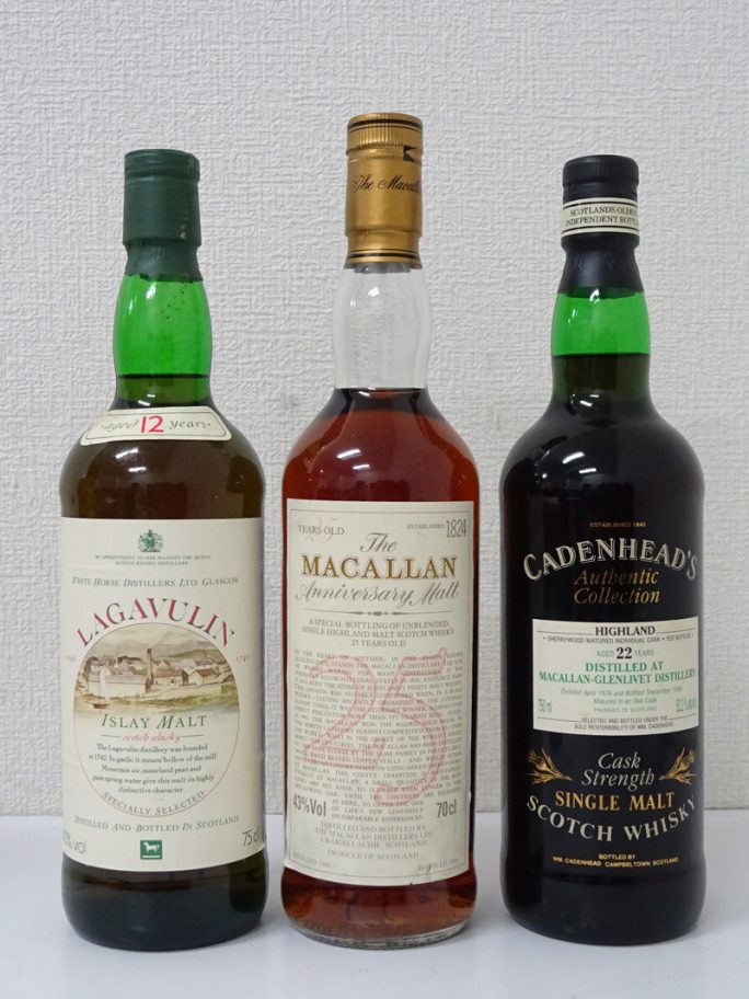 マッカラン MACALLAN 25年 アニバーサリー 1966・ケイデンヘッド マッカラン・グレンリベット 1976 22年 52.2%・ラガヴーリン LAGAVULIN 12年 ISLAY MALT